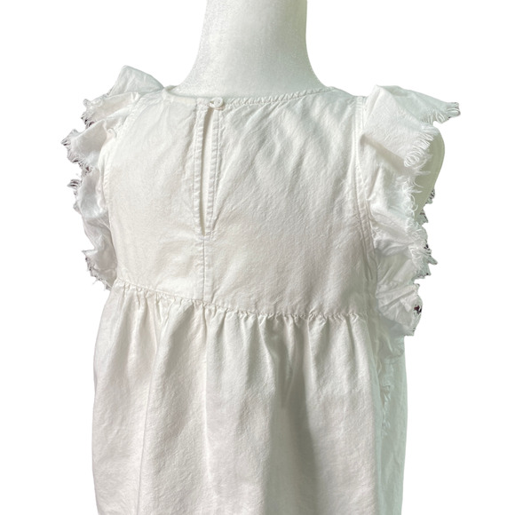 AG Adriano Goldschmied | sz S Women's White Sleeveless Ruffle Jennifer Top $168 - Picture 6 of 7